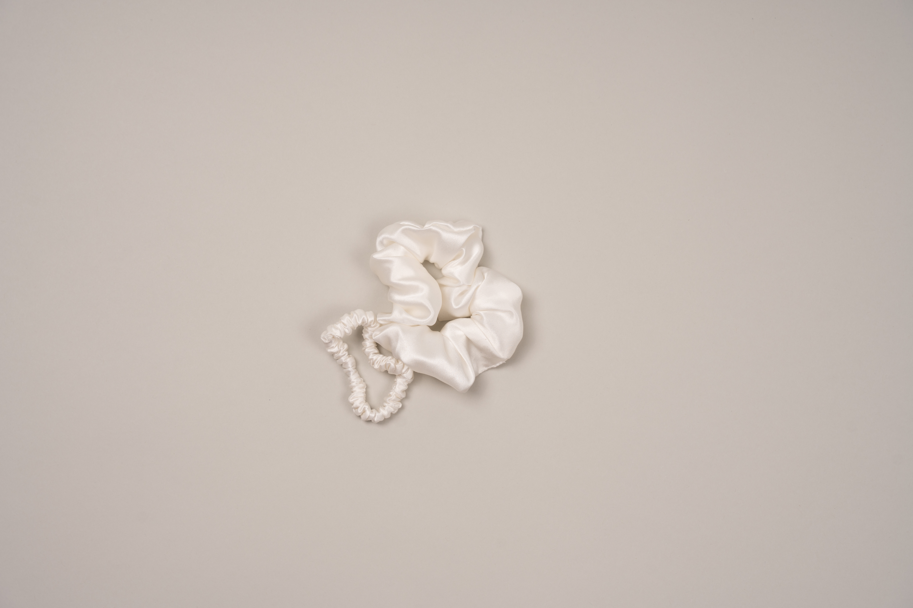 Silk Scrunchie - White