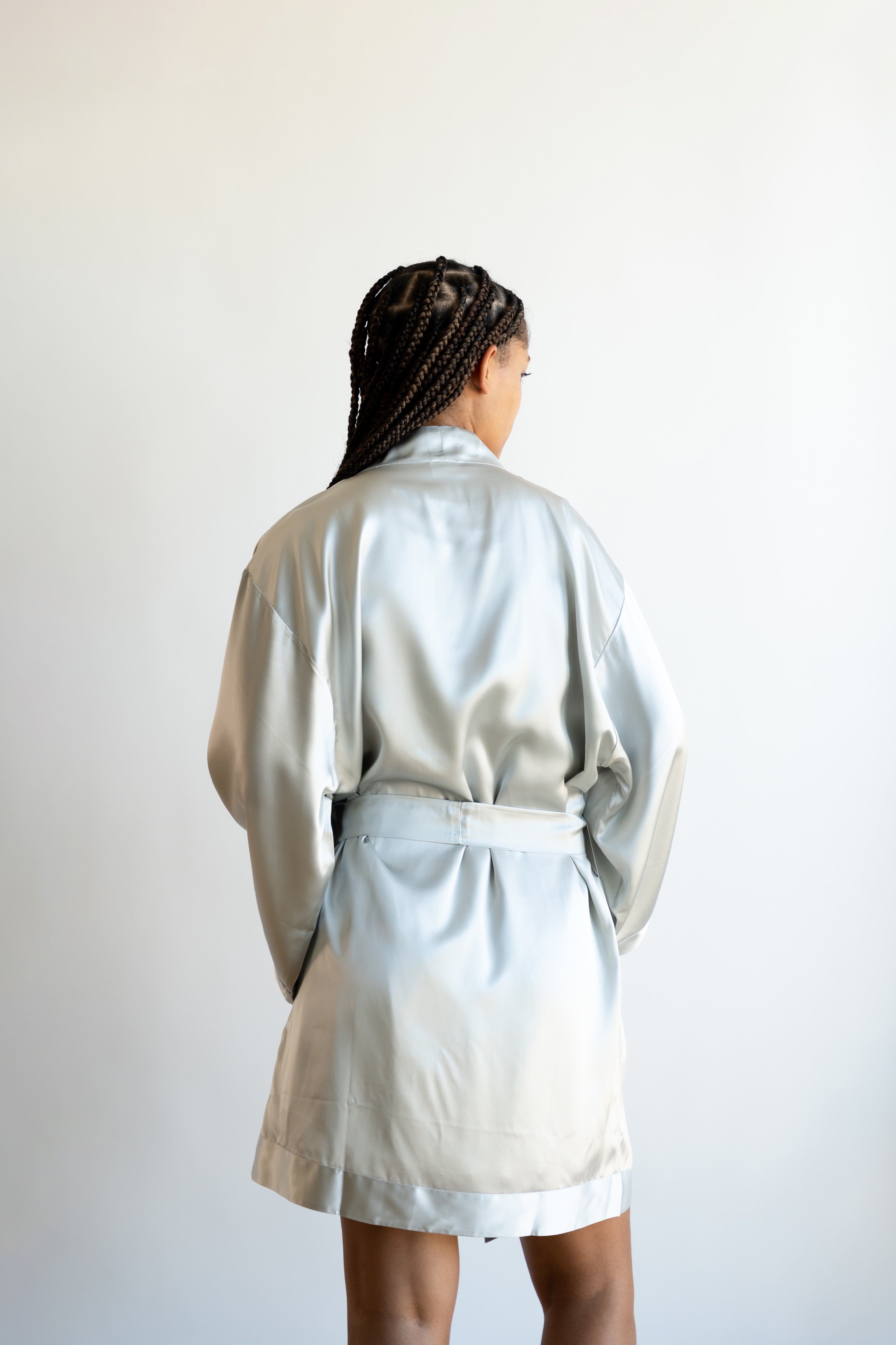 Silk Robe - Silver