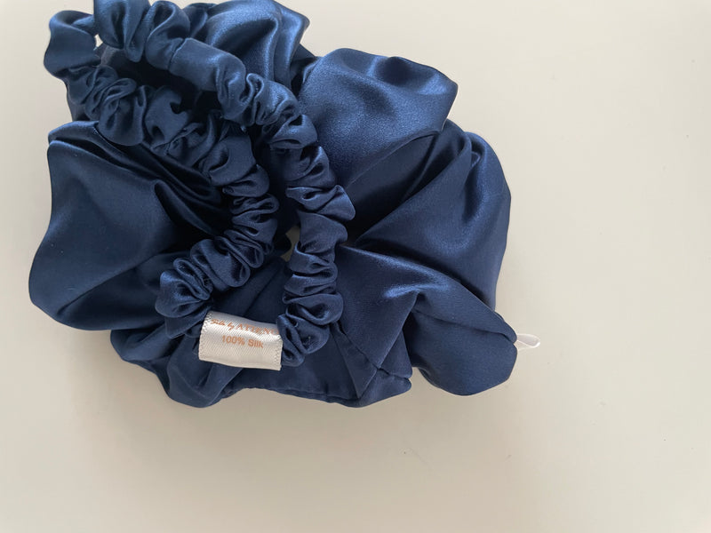 Silk Scrunchie - Blue